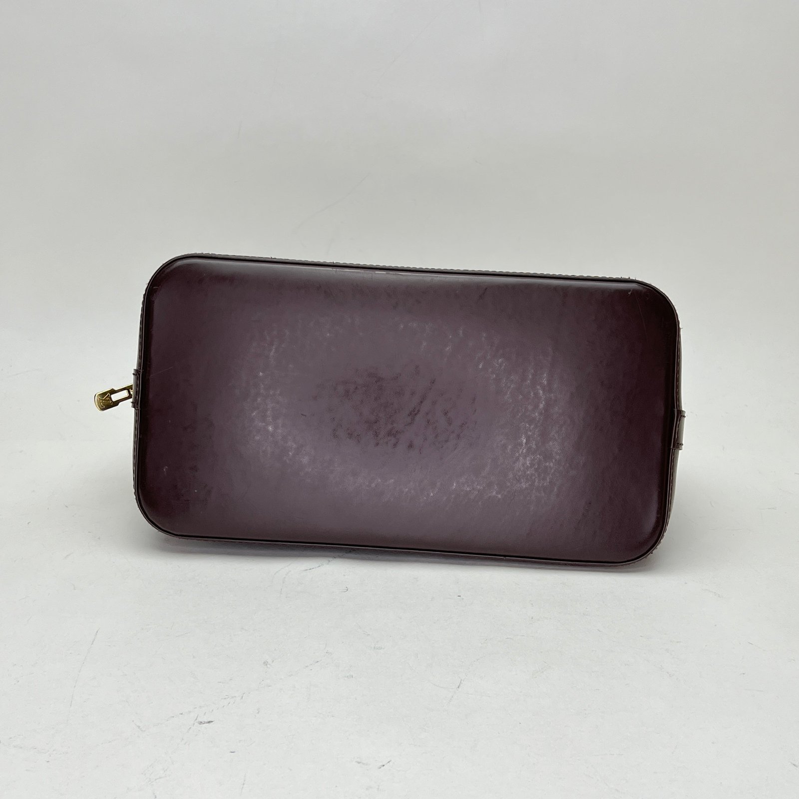 Alma MM Brown Top Handle Bag in Coated Canvas, Gold hardware - Image 5