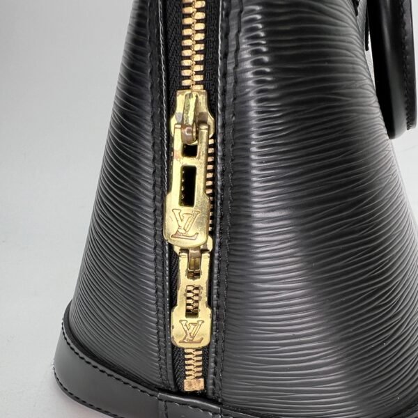 Alma PM Black Top Handle Bag in Epi Leather, Gold hardware - Image 8