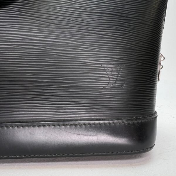 Alma PM Black Top Handle Bag in Epi Leather, Gold hardware - Image 6