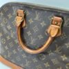 Alma PM Brown Top Handle Bag in Monogram Coated Canvas, Gold hardware - Image 7
