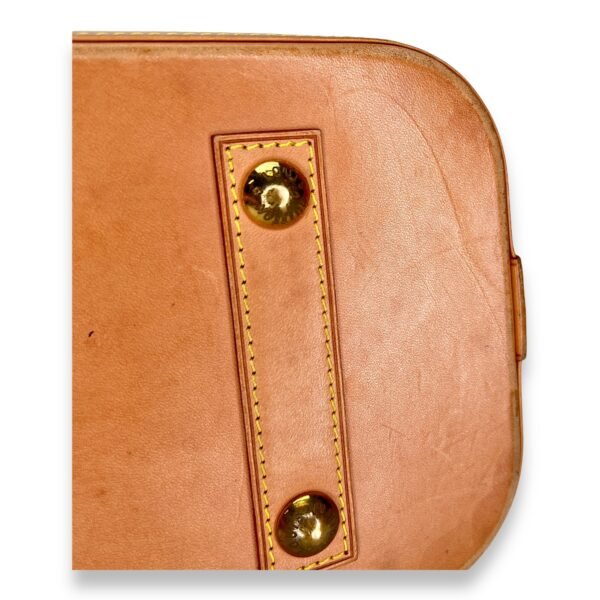 Alma PM Brown Top Handle Bag in Monogram Coated Canvas, Gold hardware - Image 10