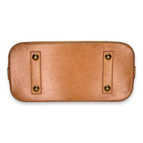 Alma PM Brown Top Handle Bag in Monogram Coated Canvas, Gold hardware - Image 5