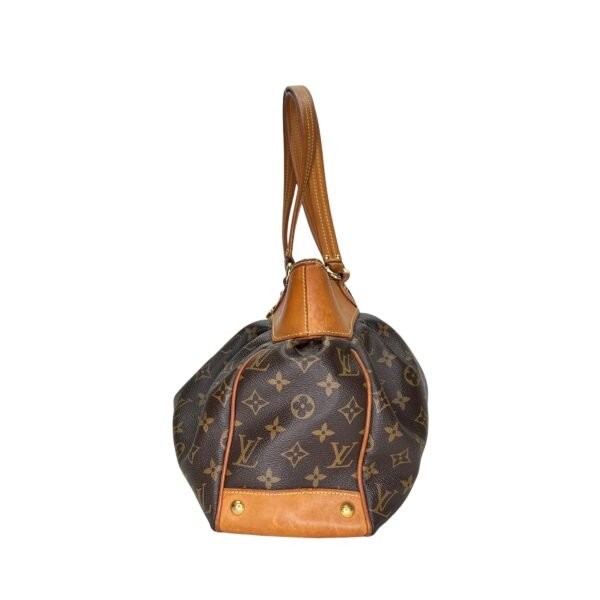 Boetie MM Brown Shoulder Bag in Monogram Coated Canvas, Gold hardware - Image 3