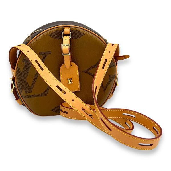 Boite a Chapeau MM Brown Crossbody Bag in Monogram Coated Canvas, Gold hardware - Image 10