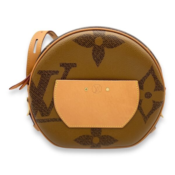 Boite a Chapeau MM Brown Crossbody Bag in Monogram Coated Canvas, Gold hardware - Image 2