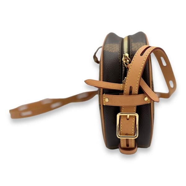 Boite a Chapeau MM Brown Crossbody Bag in Monogram Coated Canvas, Gold hardware - Image 3