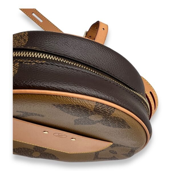 Boite a Chapeau MM Brown Crossbody Bag in Monogram Coated Canvas, Gold hardware - Image 9