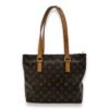 Cabas Piano Tote Bag Brown in Monogram Coated Canvas, Gold hardware