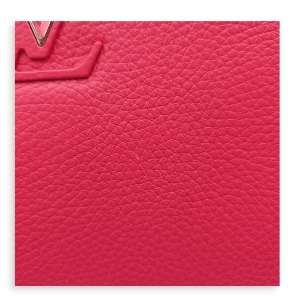 Capucines BB Pink Top Handle Bag in Taurillon Leather, Silver hardware - Image 11