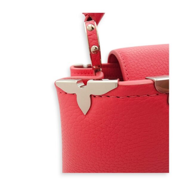 Capucines BB Pink Top Handle Bag in Taurillon Leather, Silver hardware - Image 2