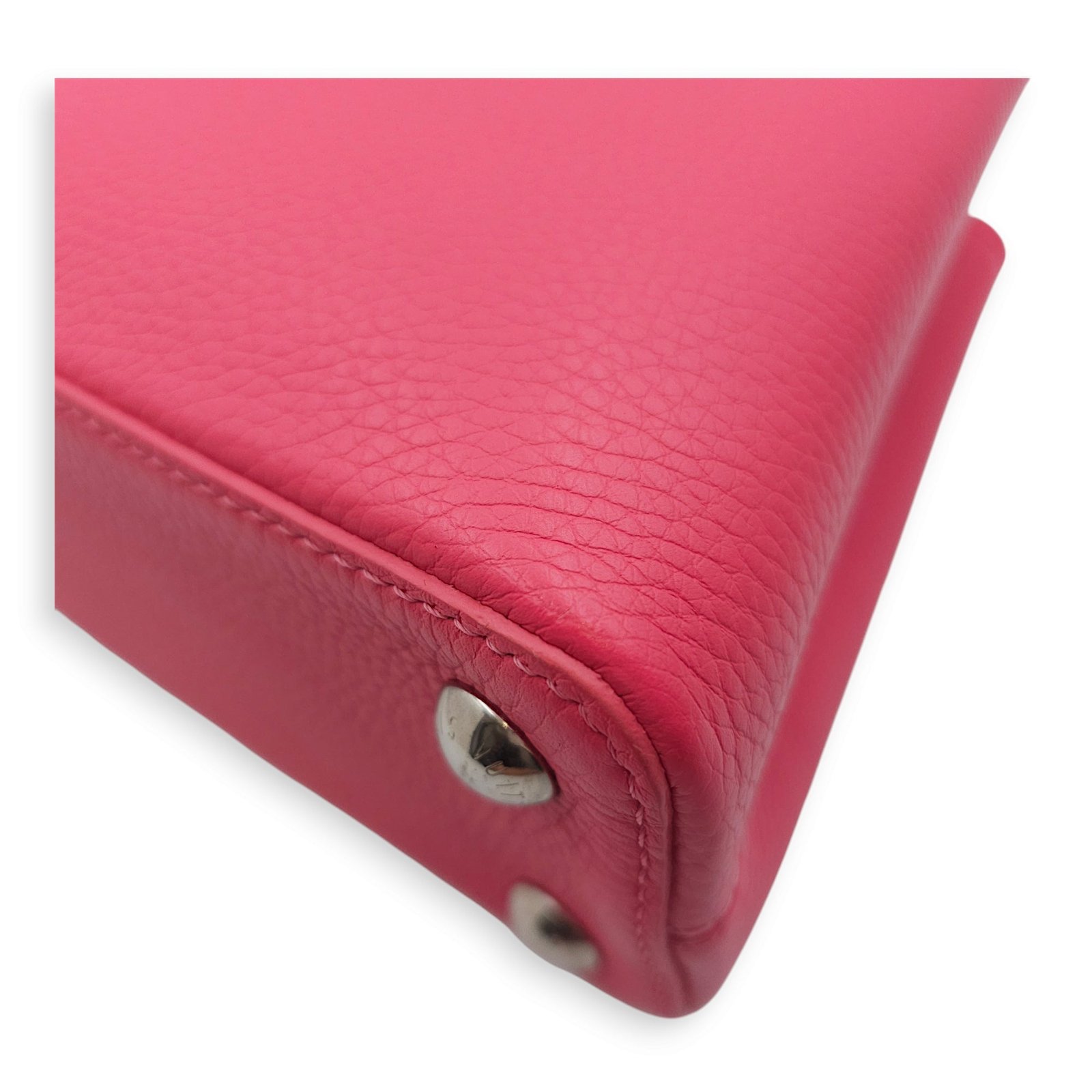 Capucines BB Pink Top Handle Bag in Taurillon Leather, Silver hardware - Image 3