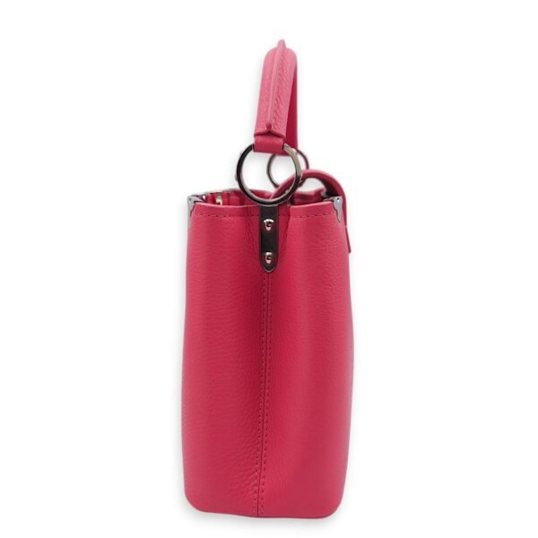 Capucines BB Pink Top Handle Bag in Taurillon Leather, Silver hardware - Image 5