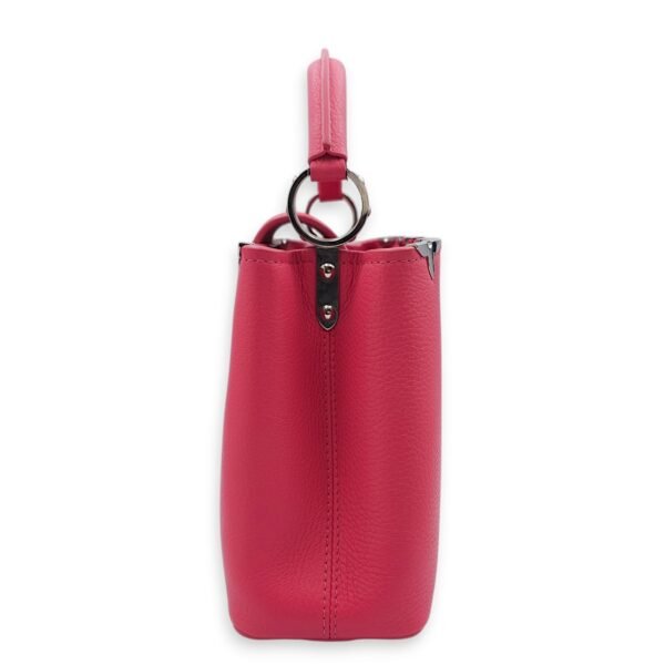 Capucines BB Pink Top Handle Bag in Taurillon Leather, Silver hardware - Image 6