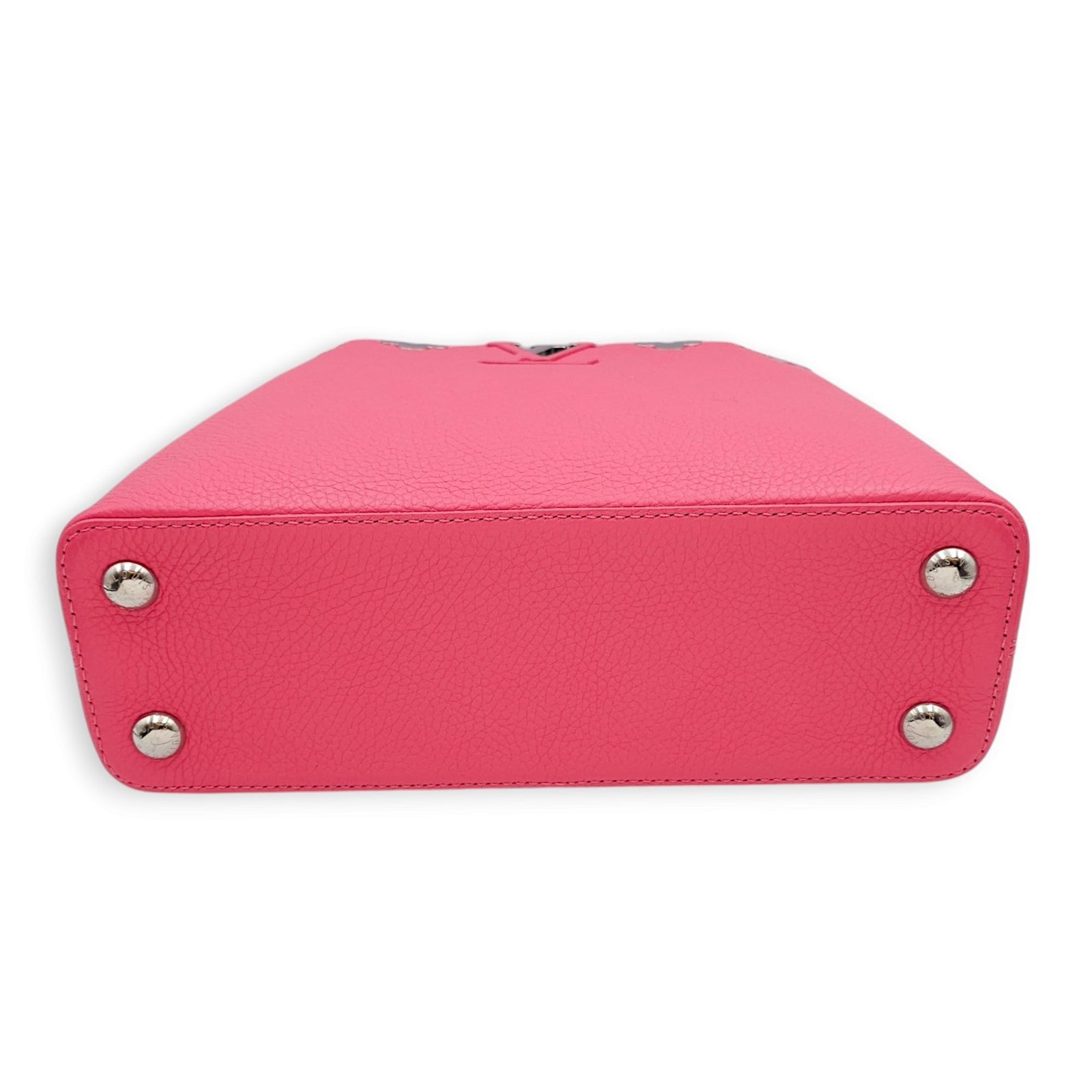 Capucines BB Pink Top Handle Bag in Taurillon Leather, Silver hardware - Image 7