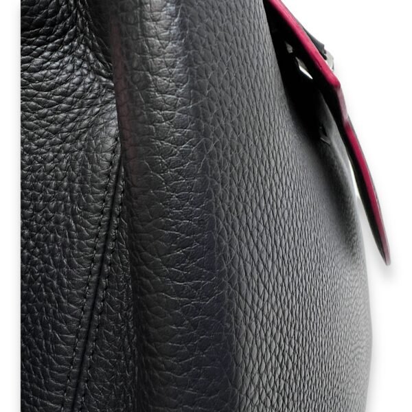 Capucines MM Black Top Handle Bag in Taurillon Leather, Silver hardware - Image 9