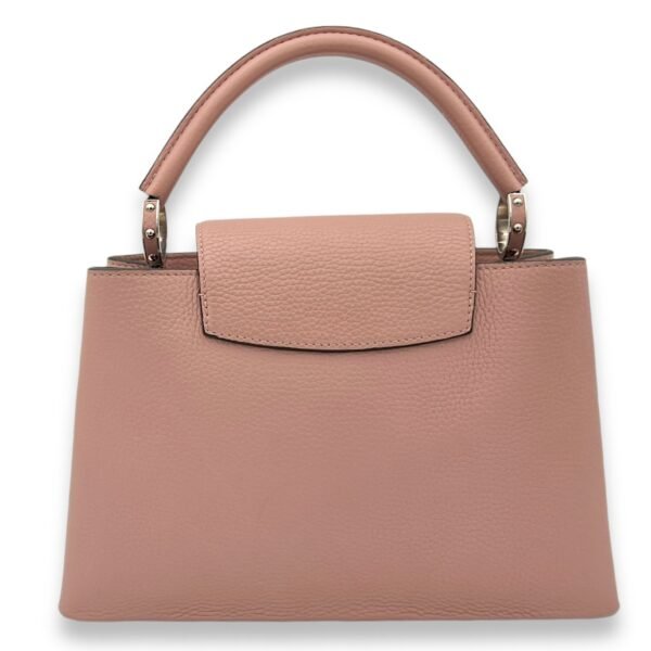 Capucines PM Pink Top Handle Bag in Taurillon Leather, Silver hardware - Image 2