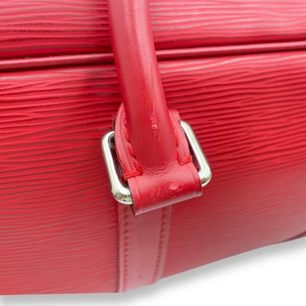 Carryall Red Top Handle Bag in Epi Leather, Palladium hardware - Image 10