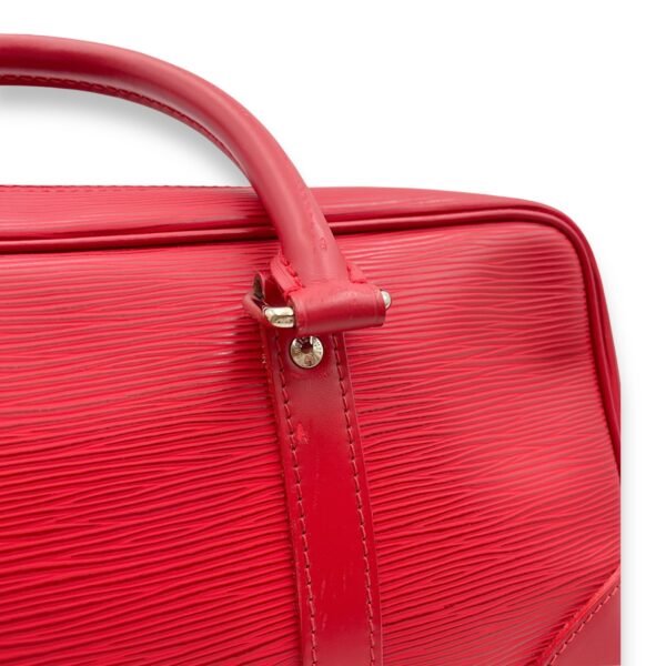 Carryall Red Top Handle Bag in Epi Leather, Palladium hardware - Image 12