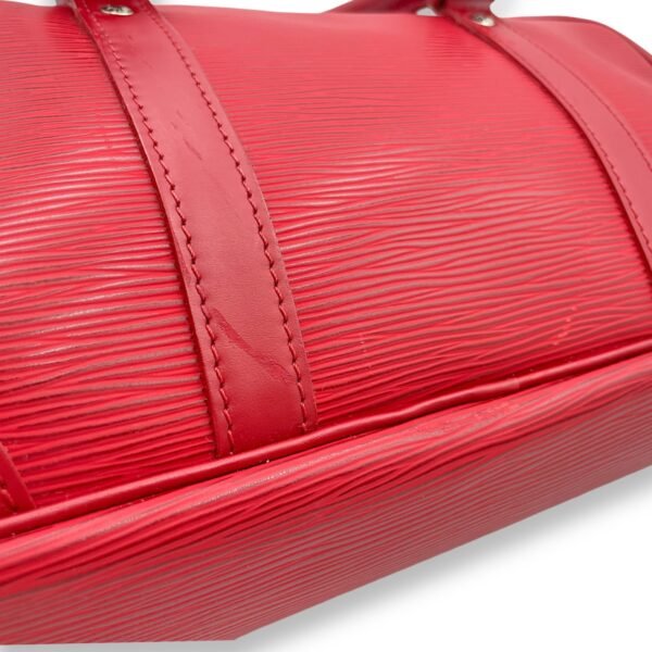 Carryall Red Top Handle Bag in Epi Leather, Palladium hardware - Image 13