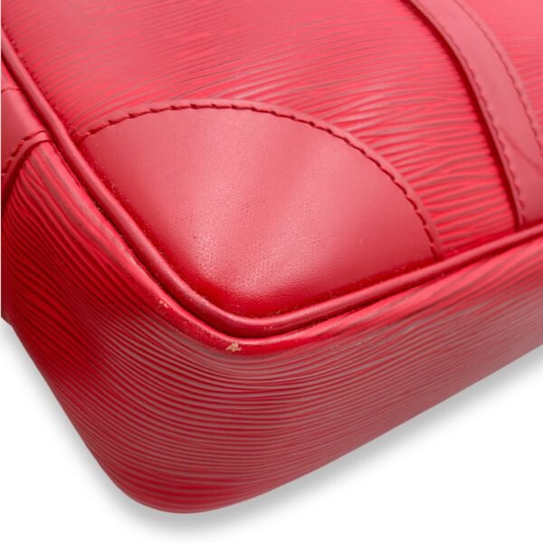 Carryall Red Top Handle Bag in Epi Leather, Palladium hardware - Image 15