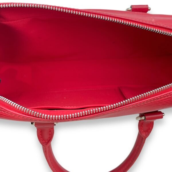 Carryall Red Top Handle Bag in Epi Leather, Palladium hardware - Image 16