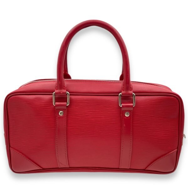 Carryall Red Top Handle Bag in Epi Leather, Palladium hardware - Image 2