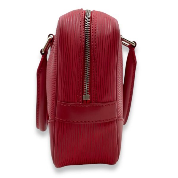 Carryall Red Top Handle Bag in Epi Leather, Palladium hardware - Image 3
