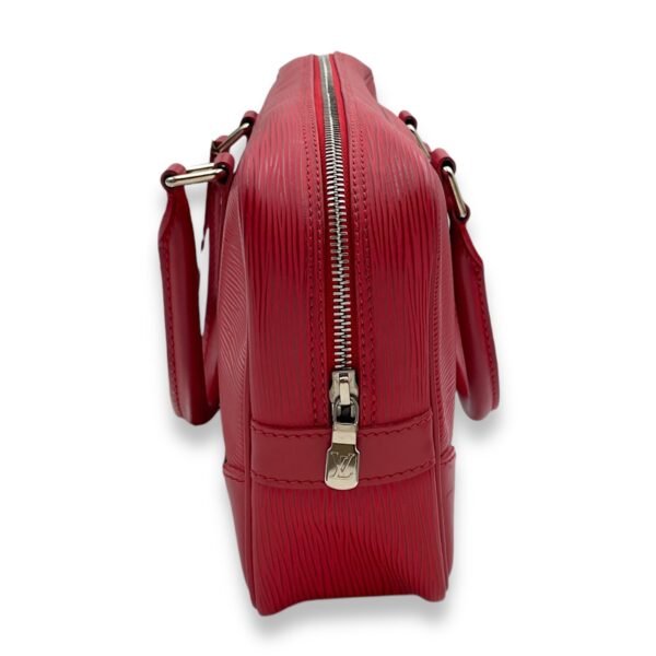 Carryall Red Top Handle Bag in Epi Leather, Palladium hardware - Image 4