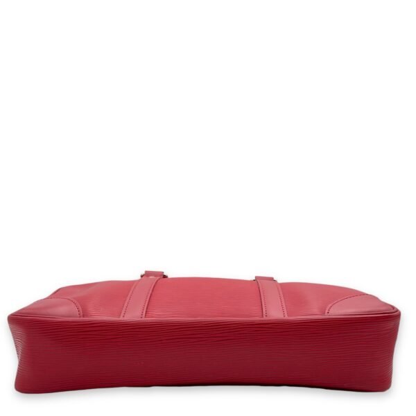 Carryall Red Top Handle Bag in Epi Leather, Palladium hardware - Image 5