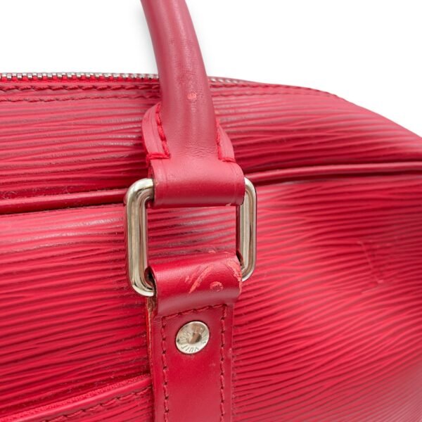 Carryall Red Top Handle Bag in Epi Leather, Palladium hardware - Image 6