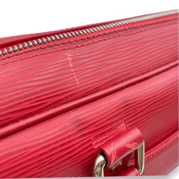 Carryall Red Top Handle Bag in Epi Leather, Palladium hardware - Image 7