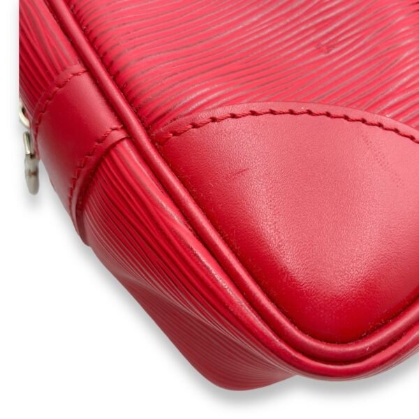 Carryall Red Top Handle Bag in Epi Leather, Palladium hardware - Image 8
