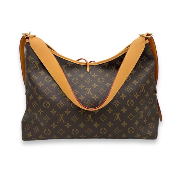 Carryall Shoulder Bag MM Brown in Monogram Coated Canvas, Gold hardware - Image 2