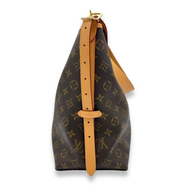 Carryall Shoulder Bag MM Brown in Monogram Coated Canvas, Gold hardware - Image 4