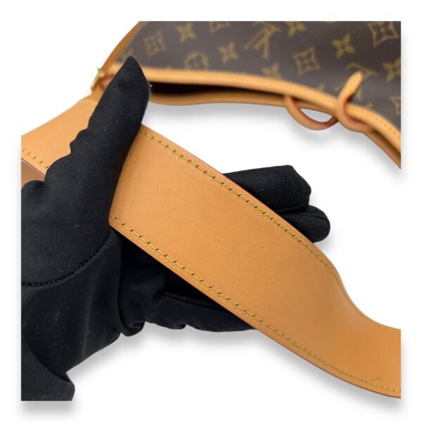 Carryall Shoulder Bag MM Brown in Monogram Coated Canvas, Gold hardware - Image 7