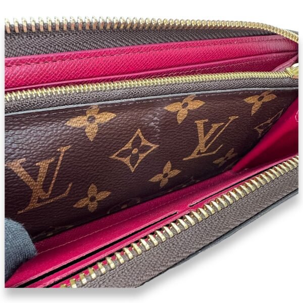 Clemence Long Brown Wallet in Monogram Coated Canvas, Gold hardware - Image 11