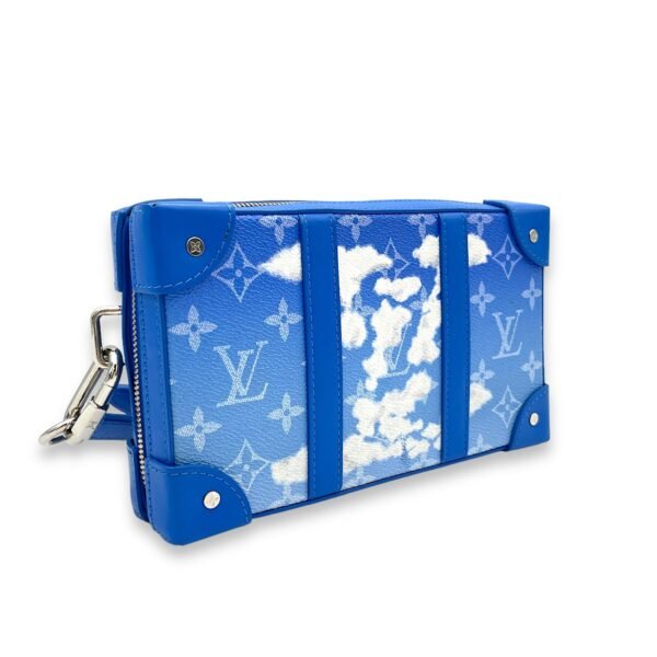 Clouds Soft Trunk Blue Crossbody Bag in Monogram Coated Canvas, Silver hardware - Image 3