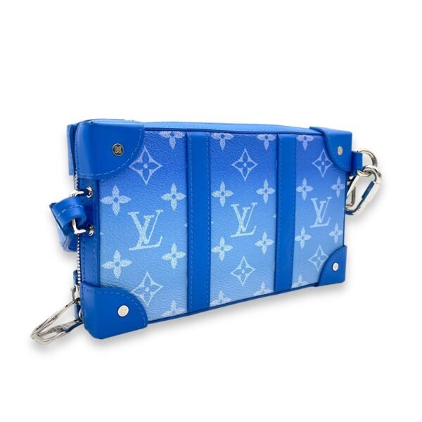 Clouds Soft Trunk Blue Crossbody Bag in Monogram Coated Canvas, Silver hardware - Image 4