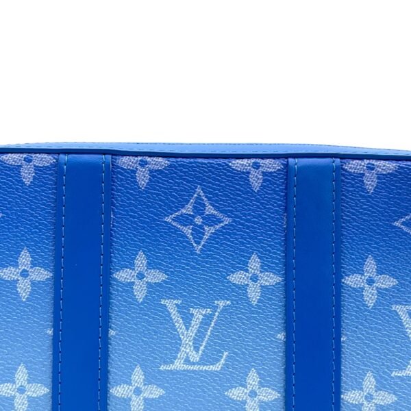 Clouds Soft Trunk Blue Crossbody Bag in Monogram Coated Canvas, Silver hardware - Image 7