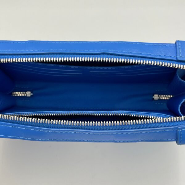 Clouds Soft Trunk Wallet Blue Crossbody Bag in Monogram Coated Canvas, Silver hardware - Image 10