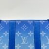 Clouds Soft Trunk Wallet Blue Crossbody Bag in Monogram Coated Canvas, Silver hardware - Image 6