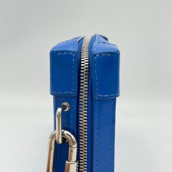 Clouds Soft Trunk Wallet Blue Crossbody Bag in Monogram Coated Canvas, Silver hardware - Image 7