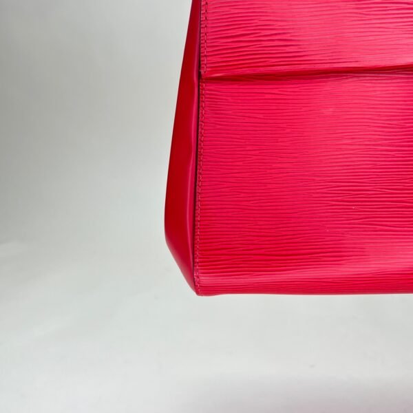 Cluny MM Red Top Handle Bag in Epi Leather, Silver hardware - Image 10