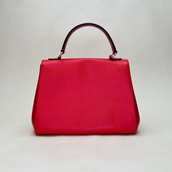 Cluny MM Red Top Handle Bag in Epi Leather, Silver hardware - Image 2