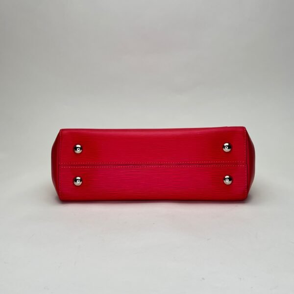 Cluny MM Red Top Handle Bag in Epi Leather, Silver hardware - Image 5