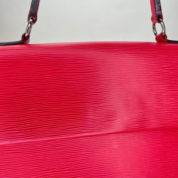 Cluny MM Red Top Handle Bag in Epi Leather, Silver hardware - Image 7