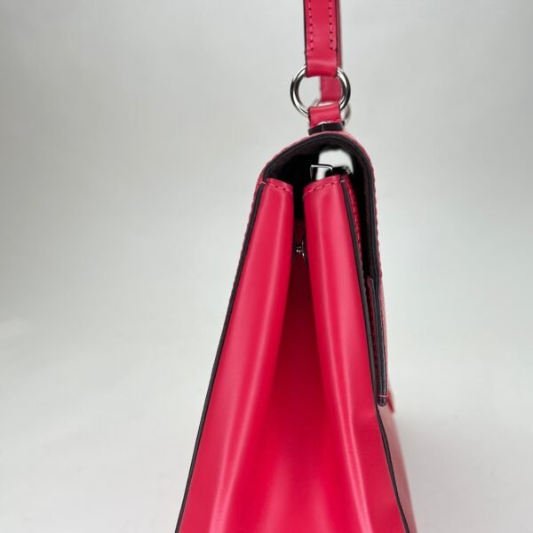 Cluny MM Red Top Handle Bag in Epi Leather, Silver hardware - Image 8