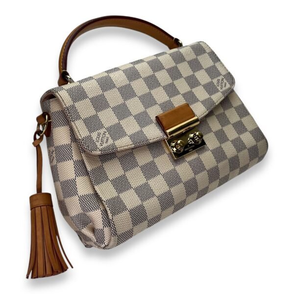 Croisette Damier Azur Top Handle Bag in Coated Canvas, Gold hardware - Image 4