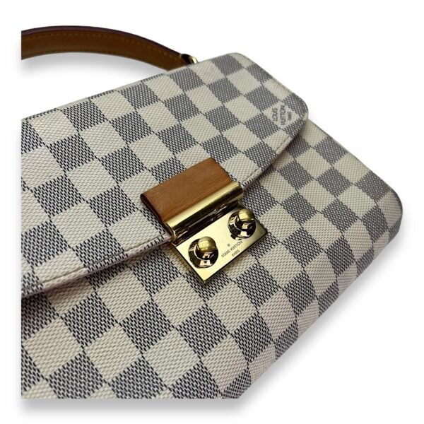 Croisette Damier Azur Top Handle Bag in Coated Canvas, Gold hardware - Image 6