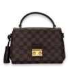 Croisette Damier Ebene Top Handle Bag in Coated Canvas, Gold hardware